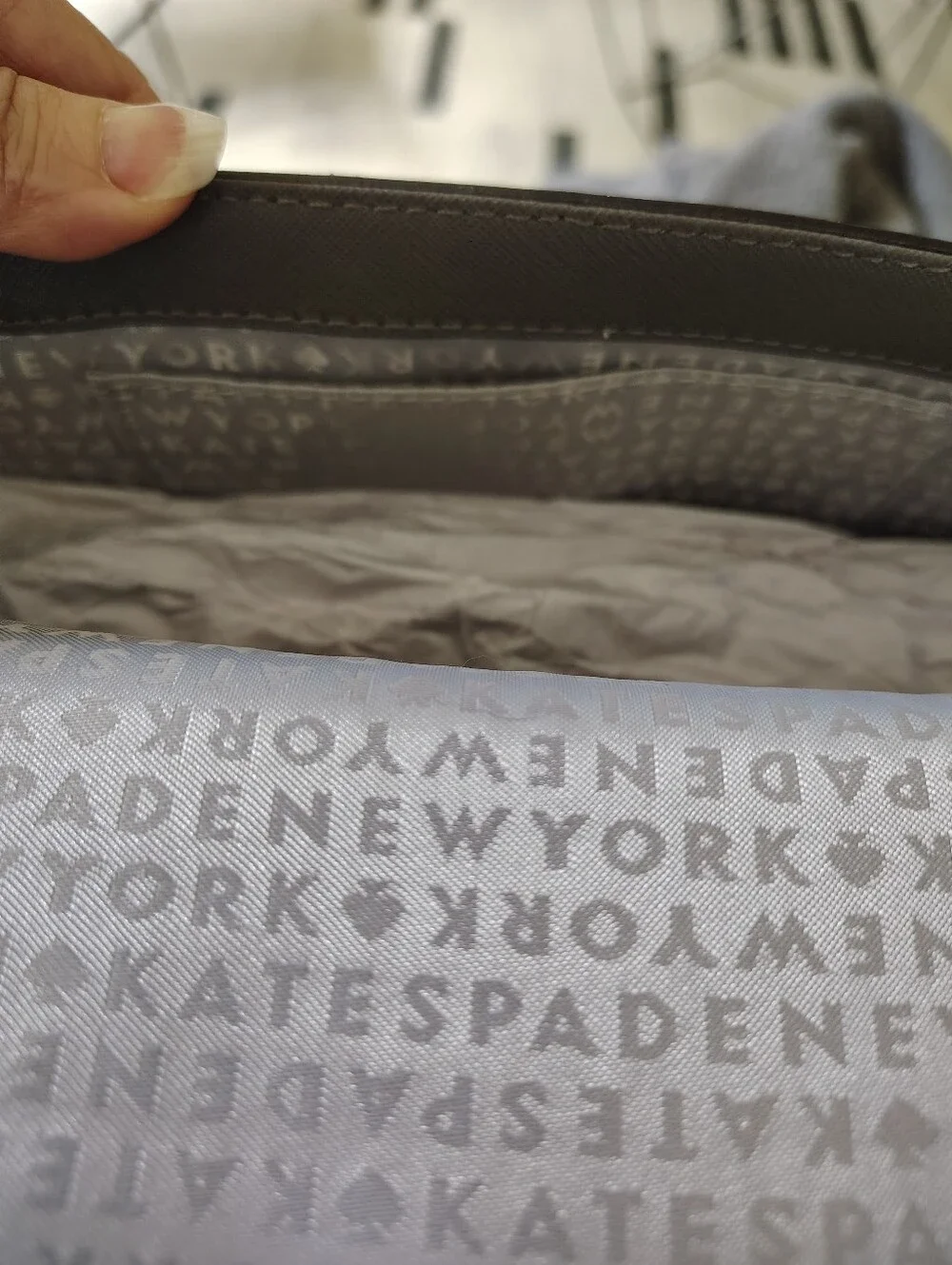 NWT Kate Spade Tilden Place Alek Leather Charcoal Grey Crossbody
